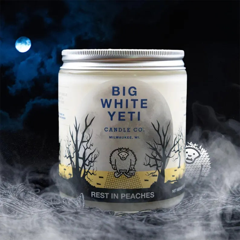 Halloween Limited Edition Rest in Peaches - 8oz glass jar soy candles