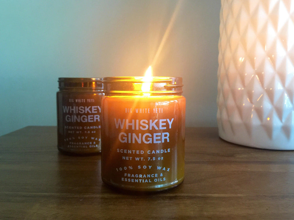 Whiskey Ginger Soy Candle- 8oz Amber Jar