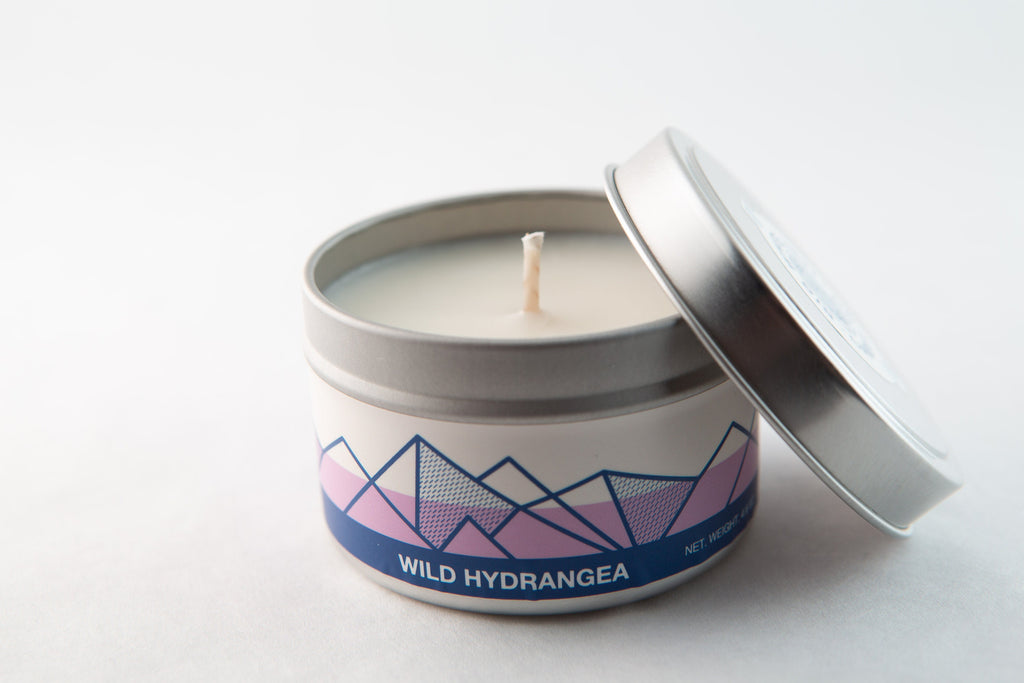 Wild Hydrangea Soy Candle - 6oz tin or 8oz glass jar