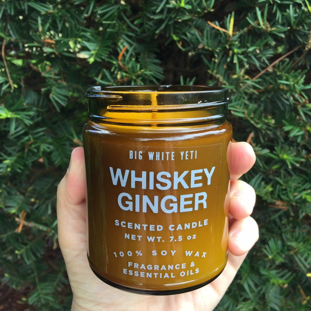 Whiskey Ginger Soy Candle- 8oz Amber Jar
