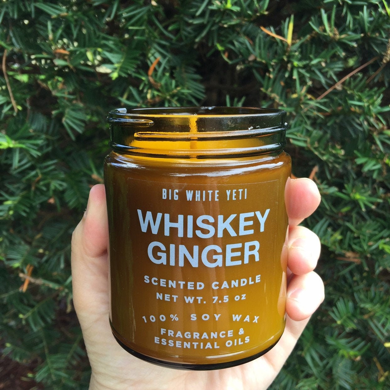 Whiskey Ginger Soy Candle- 8oz Amber Jar
