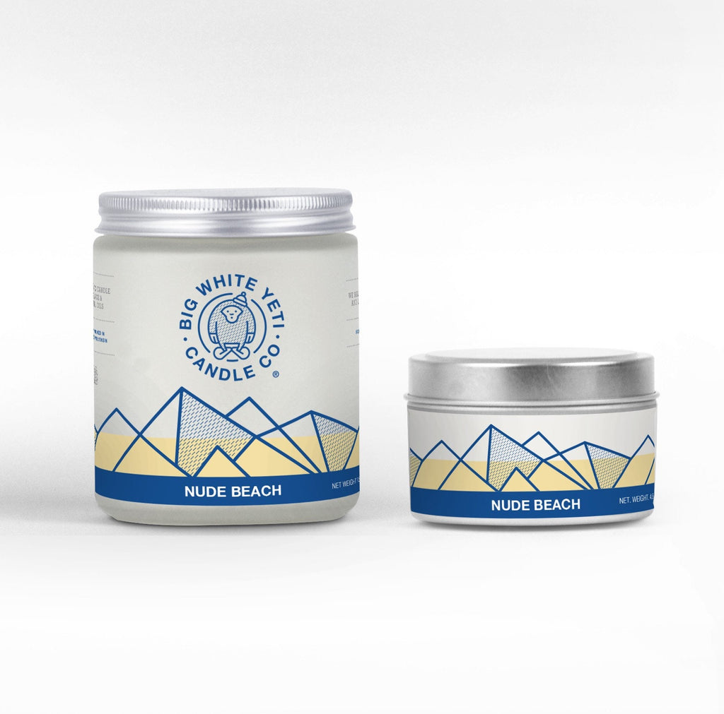 Nude Beach Soy Candle - 6oz tin or 8oz glass jar