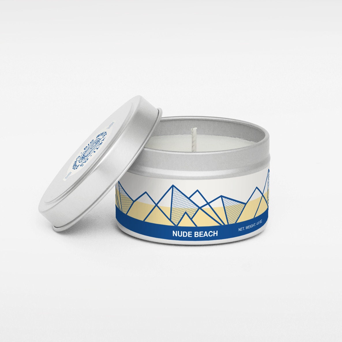 Nude Beach Soy Candle - 6oz tin or 8oz glass jar
