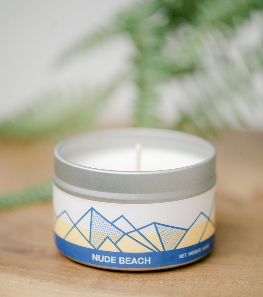Nude Beach Soy Candle - 6oz tin or 8oz glass jar