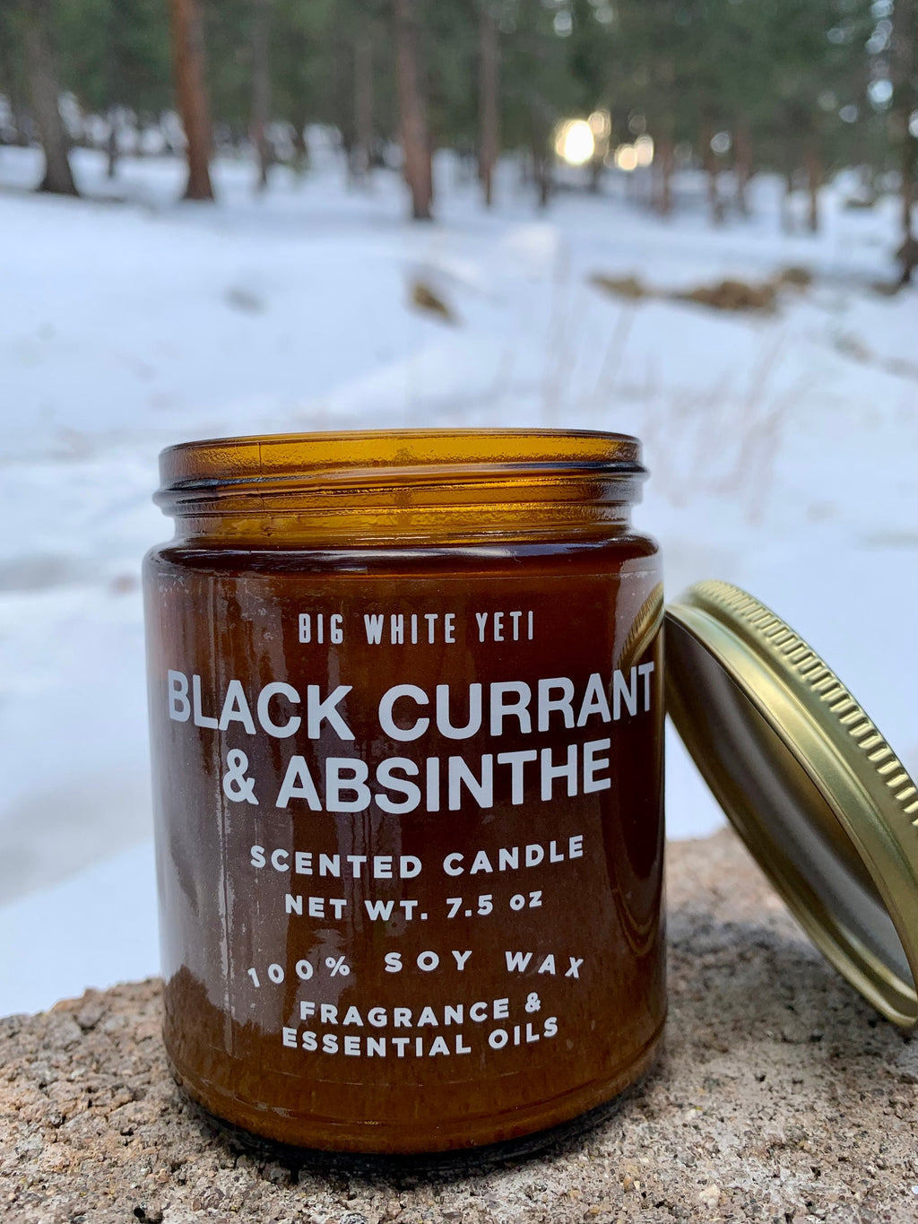 Black Currant + Absinthe Soy Candle- 8oz Amber Jar