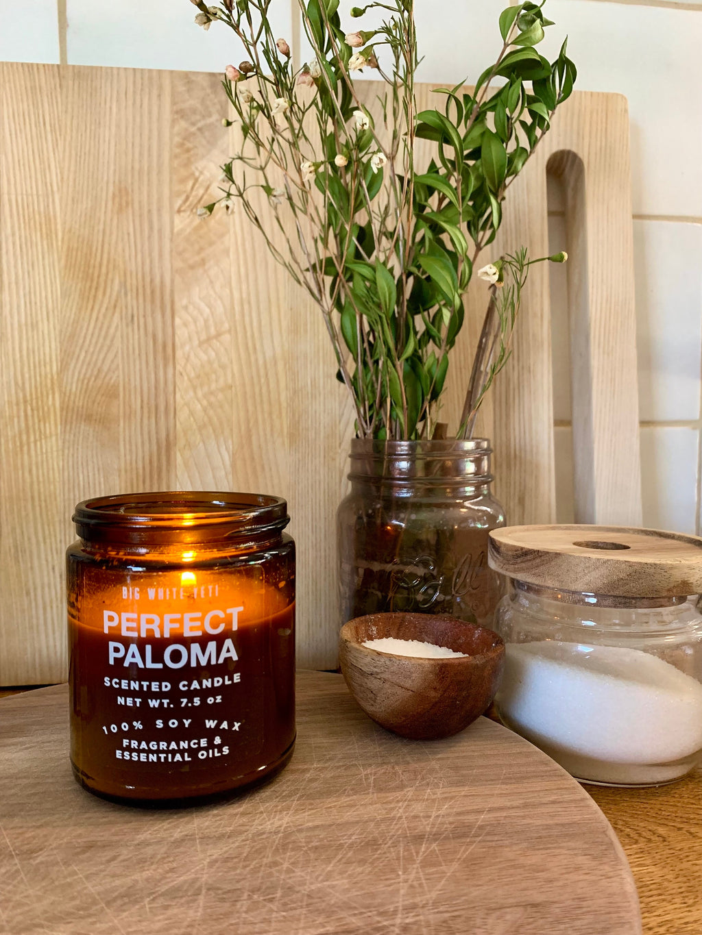 Perfect Paloma 100% soy candle - 8oz Amber Jar