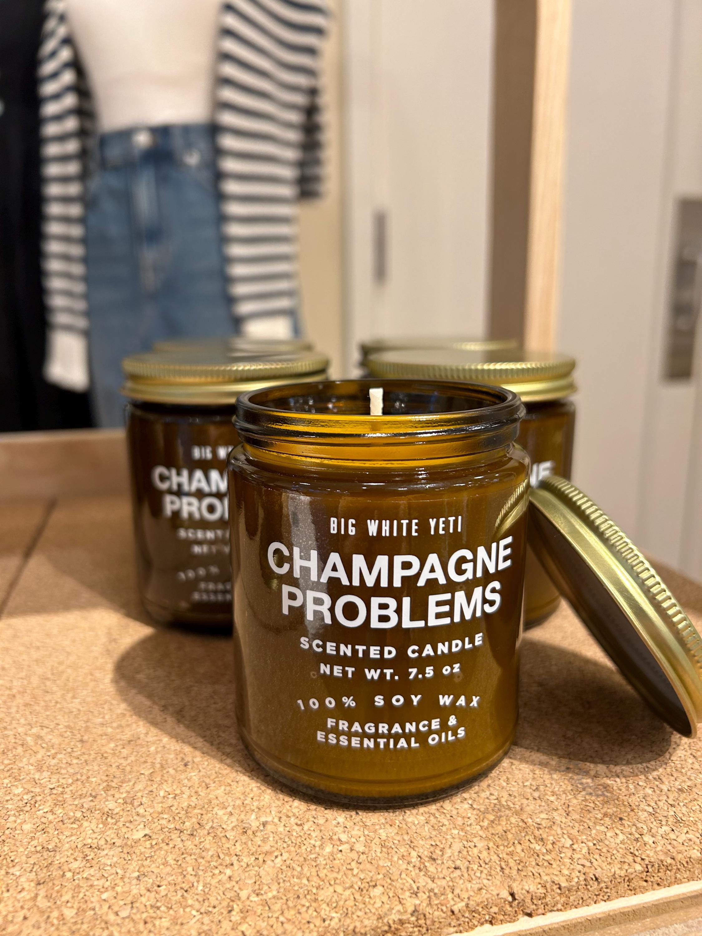 Champagne Problems Soy Candle- 8oz Amber Jar