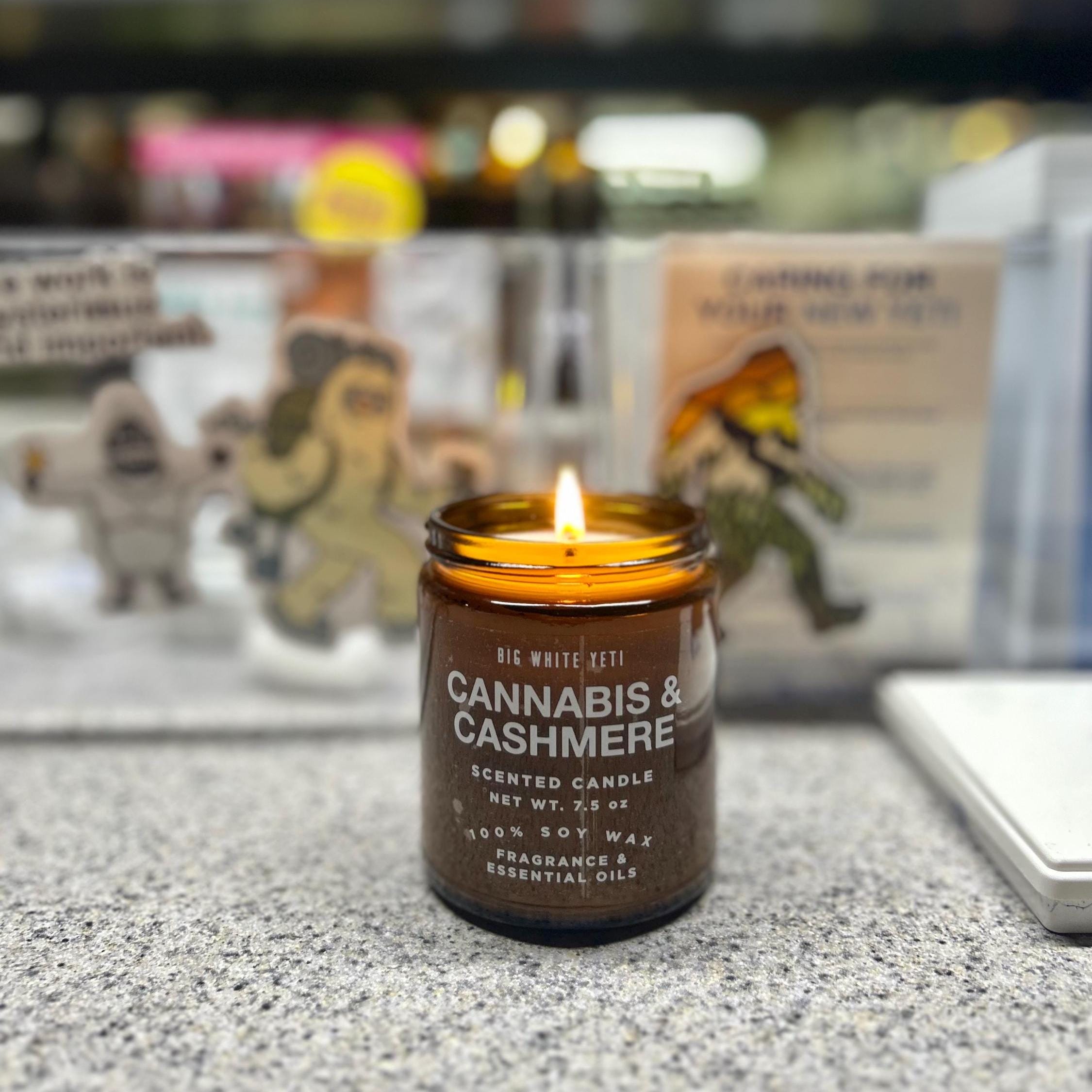 Cannabis and Cashmere Soy Candle- 8oz Amber Jar